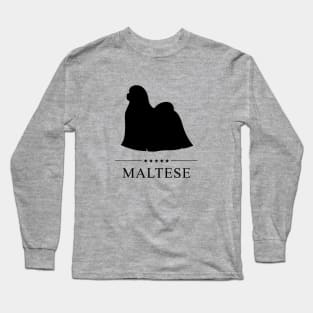 Maltese Black Silhouette Long Sleeve T-Shirt